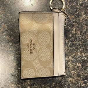 Coach Tan and Cream Card Holder